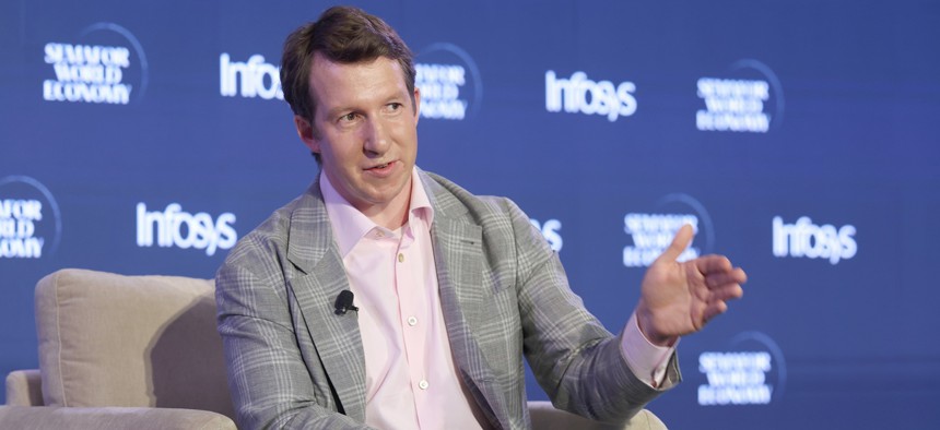 ack Clark, cofounder and head of Public Benefit at Anthropic, speaks on stage during Semafor World Economy 2026 on April 13, 2026 in Washington, DC.