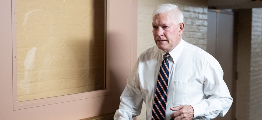 Rep. Pete Sessions, R-Texas, arrives for the House Republican Conference caucus meeting in the basement of the U.S. Capitol on Wednesday, January 21, 2026.