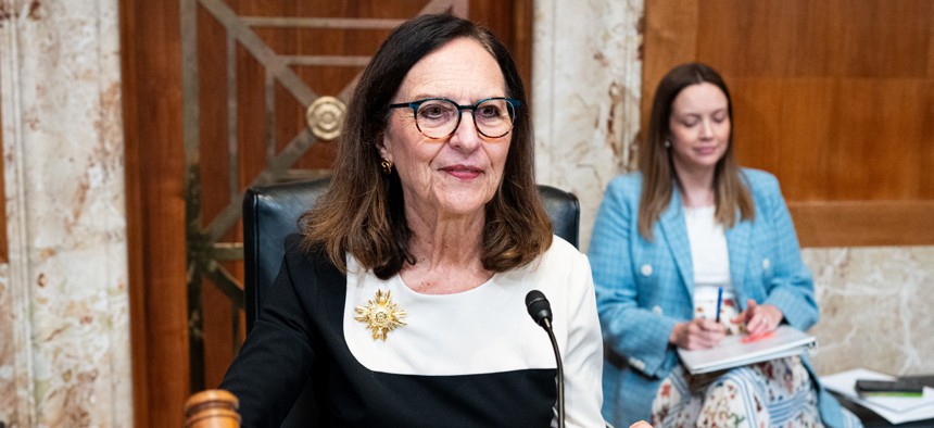  Sen. Deb Fischer, R-Neb., gavels to order the Senate Appropriations Subcommittee on the Legislative Branch hearing on Wednesday, April 15, 2026. 