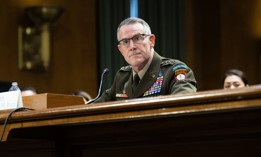 Gen. Joshua M. Rudd testifies during a Senate Intelligence Committee hearing on his nomination to be director of the National Security Agency, on Capitol Hill in Washington, DC, January 29, 2026.