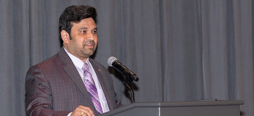 Pavan Pidugu, the Transportation Department’s chief digital and information officer, speaks at GITEC on May 4, 2026.