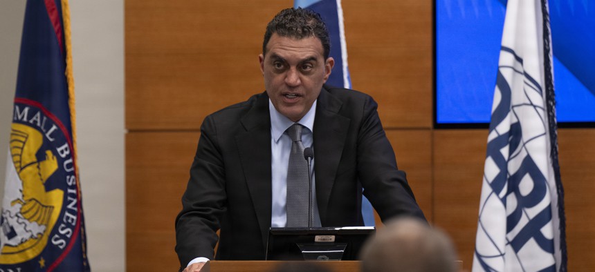 Undersecretary of Defense for Research and Engineering Emil Michael attends a Defense Advanced Research Projects Agency event at DARPA Headquarters, Arlington, Va., April 29, 2026.