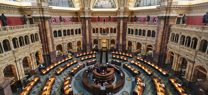 Main reading room of the Library of Congress.