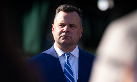 William J. Pulte, Director of U.S. Federal Housing FHFA, speaks to the press at The White House on Thursday, July 24, 2025. 
