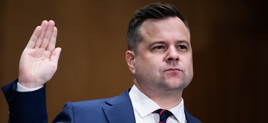 William Pulte, now the director of the Federal Housing Finance Agency, is sworn in to his Senate Banking, Housing and Urban Affairs Committee confirmation hearing in Dirksen building on Thursday, February 27, 2025.