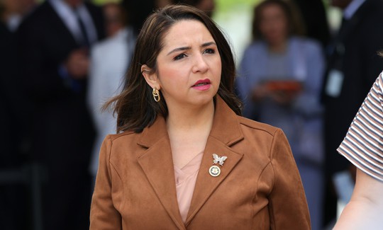 U.S. Rep. Delia Ramirez (D-IL) attends the dedication ceremony for the opening of the Barack Obama Presidential Center in John Lewis Plaza on June 18, 2026 in Chicago, Illinois.