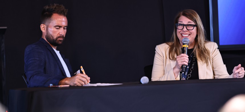 Basia Sall, chief data officer and deputy chief AI officer at the Nuclear Regulatory Commission, spoke June 25 at the ATARC Mission AI Summit in Reston, Va., alongside GovExec editor in chief Frank Konkel.