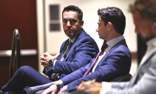 (L to R) GSA Deputy Administrator Mike Lynch and Federal CIO Greg Barbaccia speak at GovExec’s Government Efficiency Summit on July 16, 2026.