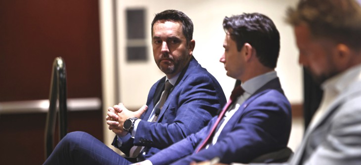 (L to R) GSA Deputy Administrator Mike Lynch and Federal CIO Greg Barbaccia speak at GovExec’s Government Efficiency Summit on July 16, 2026.