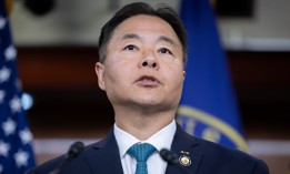 House Democratic Caucus Vice-Chair Ted Lieu (D-CA) speaks at a press conference with Chair Pete Aguilar (D-CA), following a caucus meeting, at the U.S. Capitol in Washington, DC on May 13, 2026. 