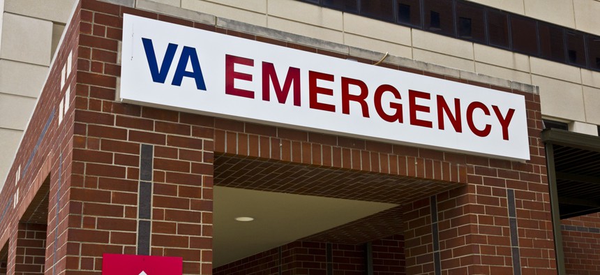 Emergency room entrance at the Roudebush VA Medical Center.