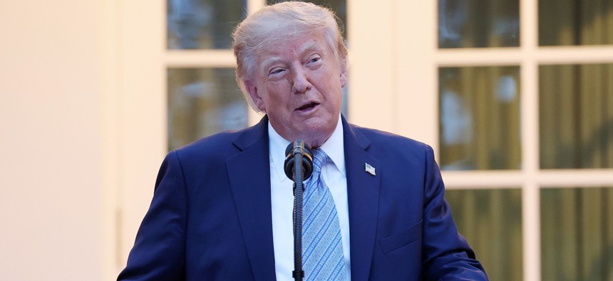 President Donald Trump speaks at a dinner in the Rose Garden of the White House on September 17, 2026 in Washington, DC.