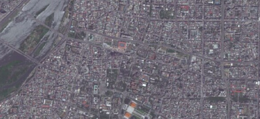 The west side of Taipei, as shown on Apple's satellite images.