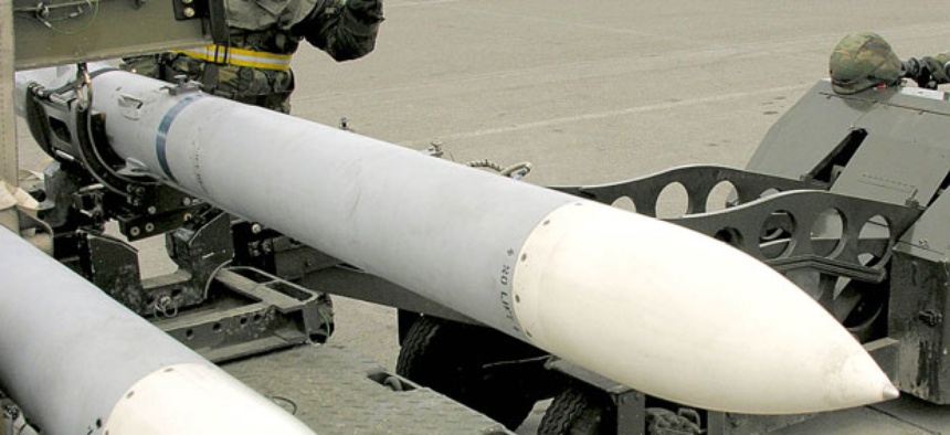 Missiles are prepped for a test in Alaska in 2005.