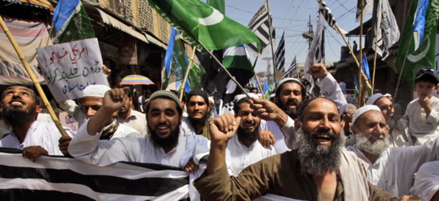 Protesters in Pakistan