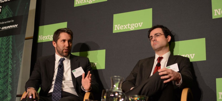Kevin Gronberg, left, and Andrew Grotto discussed the need for cybersecurity reform.
