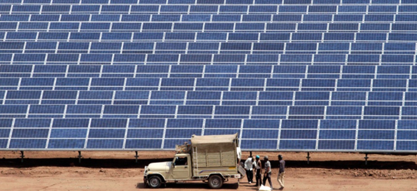 The Gujarat Solar Park near Ahmadabad, India