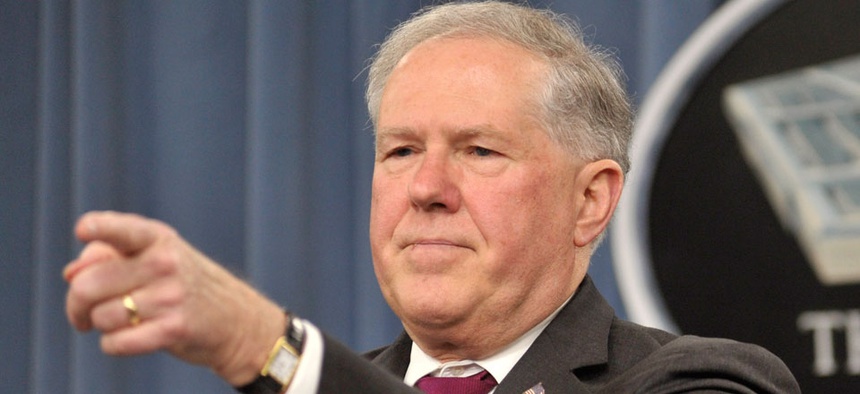 Frank Kendall, Defense undersecretary for acquisition, technology and logistics, takes questions from reporters at the Pentagon.