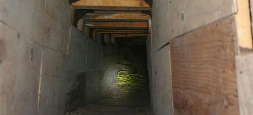 U.S. Border Patrol has discovered tunnels such as this 36-foot smuggling tunnel near Tucson.