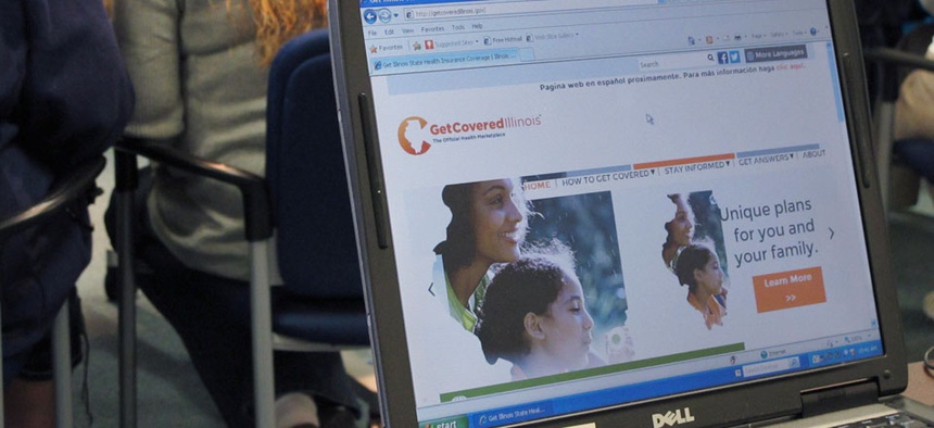Illinois' Get Covered site is shown Oct. 1.