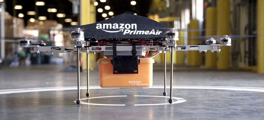 The Prime Air unmanned aircraft project that Amazon is working on in its research and development labs.