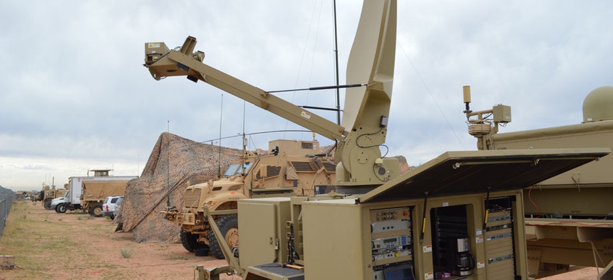 Soldiers train with new communications systems at Fort Bliss in November.