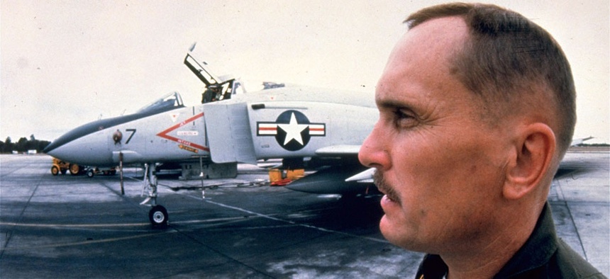 Actor Robert Duvall is shown in the 1980 movie "The Great Santini."