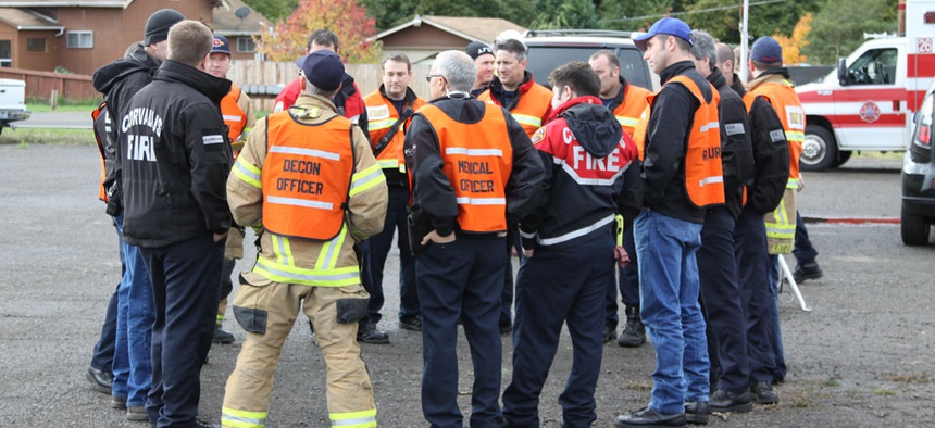 Emergency responders train in Oregon in 2011.