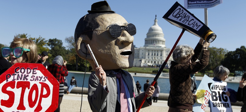 Protestors demonstrated against the NSA program in October in Washington.