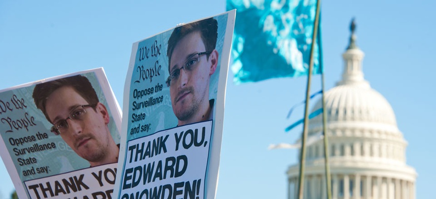 Protestors demonstrated against the NSA program in October in Washington.