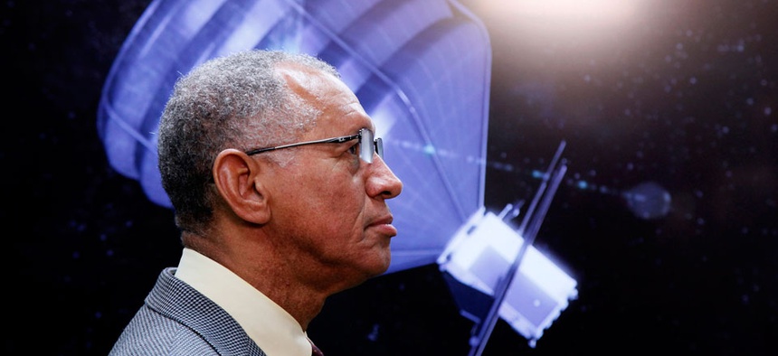 NASA Administrator Charles Bolden visits the Jet Propulsion Laboratory in Pasadena, Calif.