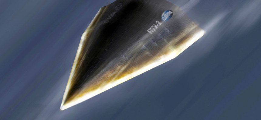 A Hypersonic Technology Vehicle-2, an unmanned hypersonic glider developed by DARPA.