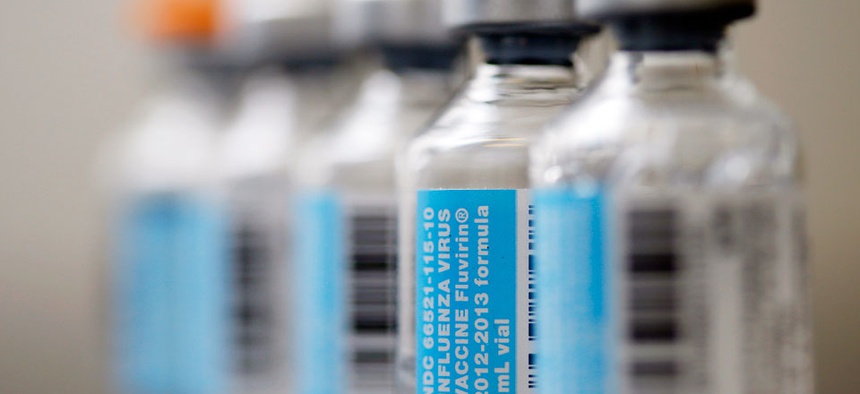 Vials of flu vaccine in Philadelphia.
