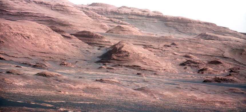 An image of the Martian landscape from NASA's Curiosity rover