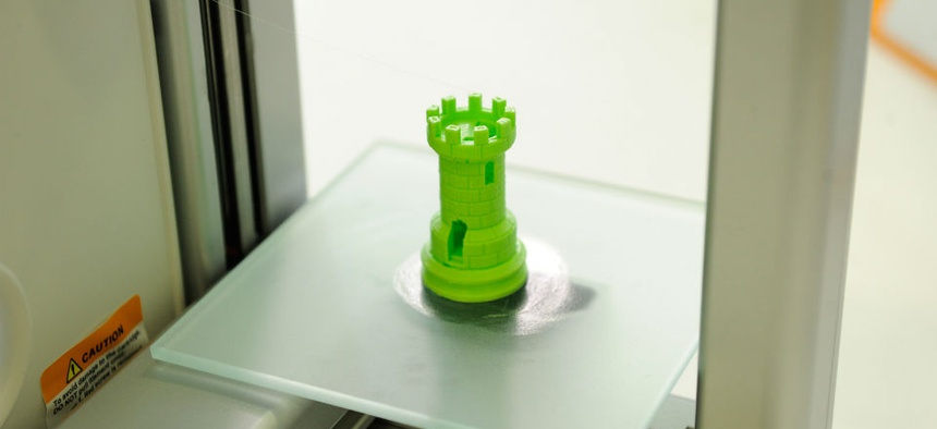 A 3D printed chess piece.