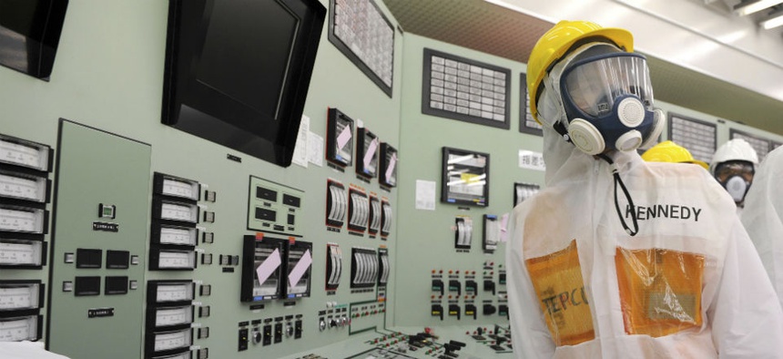 The central control room for the Unit One and Unit Two reactors of the Fukushima Dai-ichi nuclear power plant.
