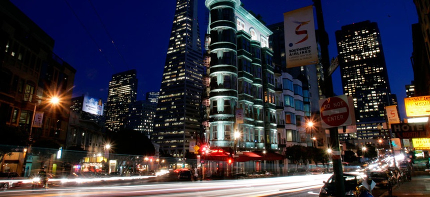 A San Francisco cityscape.