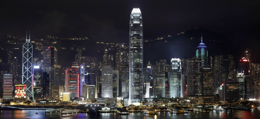The Hong Kong skyline