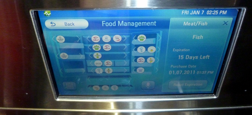 The console of the LG's Smart Refrigerator has menus for "food management."