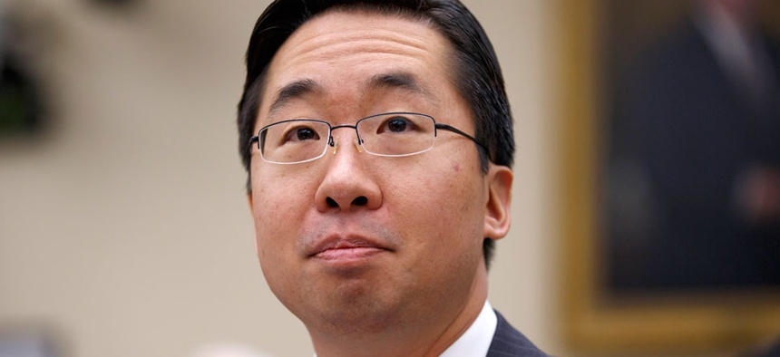 Todd Park, former chief technology officer of the US, prepares to testify on Capitol Hill in Washington.