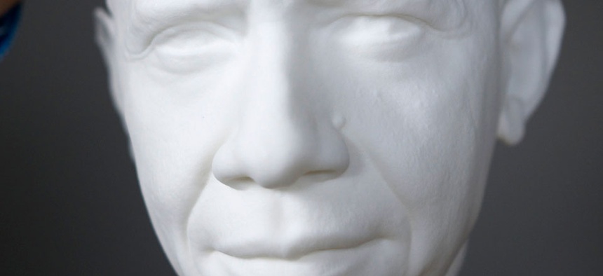 The life mask of the first presidential portrait created from 3-D scan data.