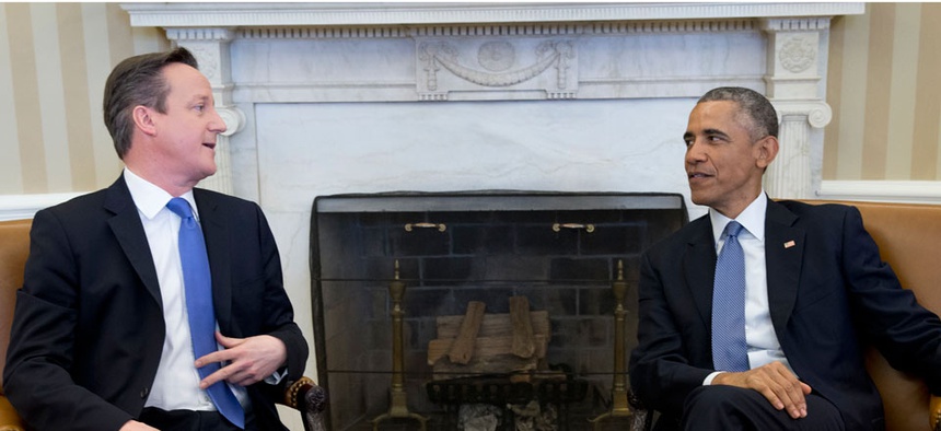 President Barack Obama meets with British Prime Minister David Cameron, Friday, Jan. 16, 2015.