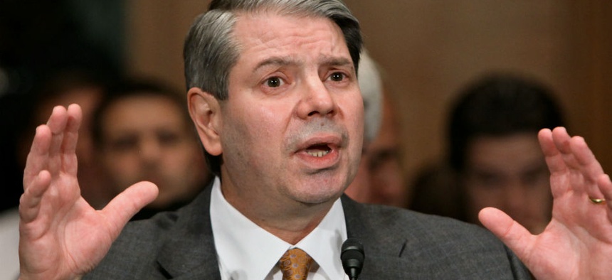 Gene Dodaro, comptroller general of the Government Accountability Office, testifies before the Senate Banking Committee Wednesday, Feb. 4, 2009.