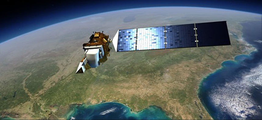 An artist's depiction of Landsat 8, which launched in 2013.