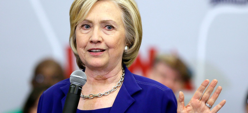 Democratic presidential candidate Hillary Clinton