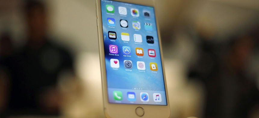 A new Apple iPhone 6S is displayed at an Apple store in Chicago.