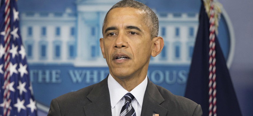 In this Feb. 5, 2016 file photo, President Barack Obama speaks in the Brady Press Briefing Room of the White House in Washington.