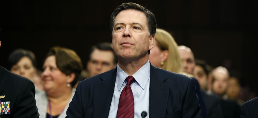 FBI Director James Comey participates in the Senate Intelligence Committee's hearing on worldwide threats, Tuesday, Feb. 9, 2016, on Capitol Hill in Washington.