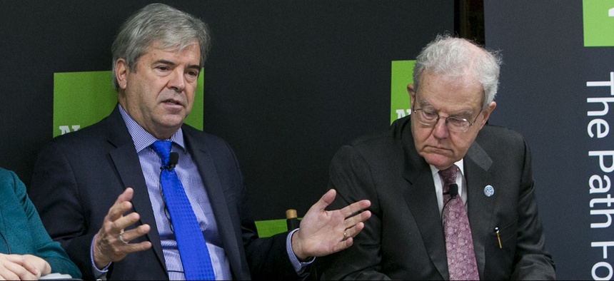 Transportation Department CIO Richard McKinney, left.