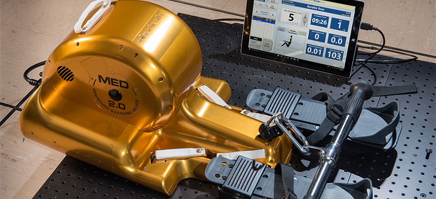 The MED-2 is a compact exercise device part of the 5 x 2015 initiative IE class, and will head to the International Space Station.